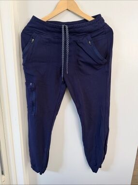 Jaanuu Scrub Navy Blue Drawstring Cargo Jogger Pants